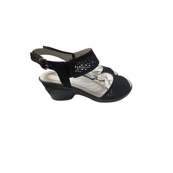 JBU Womens Black Sandals Size 9M With Cut-Out Design & Adjustable Strap - Picture 3 of 7